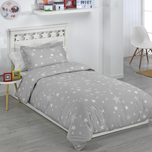 Funda N&oacute;rdica Estrellas Gris Big North Color Gris Talla Cama 105 - Dhestia Home