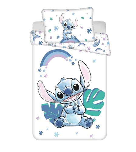 Jerry Fabrics Stitch - Juego de ropa de cama reversible de 100 x 135 cm y funda n&oacute;rdica de...