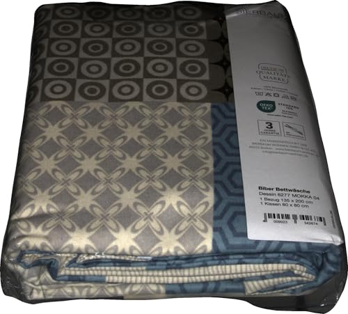 Bierbaum Ropa de cama 6277, de castor fino, fabricada en Alemania, color moka 04, 135 x 200 cm