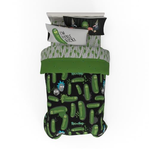 Franco Rick & Morty Set de Ropa de Cama 5 Piezas, edred&oacute;n Reversible Muy Suave y Acogedor con...