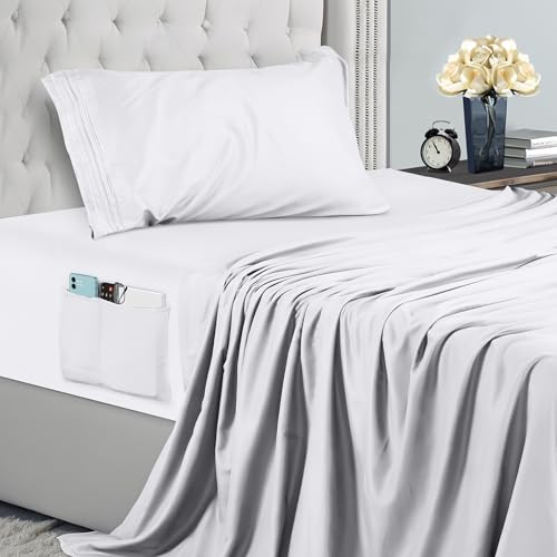 Utopia Bedding Juego de Sabanas 3 Piezas 90x190 - Microfibra De Poli&eacute;ster, S&aacute;bana Bajera con...