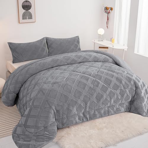 BESCH - Edred&oacute;n Invierno Borreguillo N&oacute;rdico 180x240cm para Cama 90/105 con 1 Funda Almohada -...