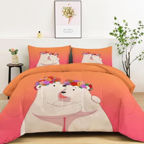 Srigzcaly Edred&oacute;n N&oacute;rdico 200x200cm 4 Estaciones - Relleno de Fibra 200gr/m2, Animales rom&aacute;nticos...