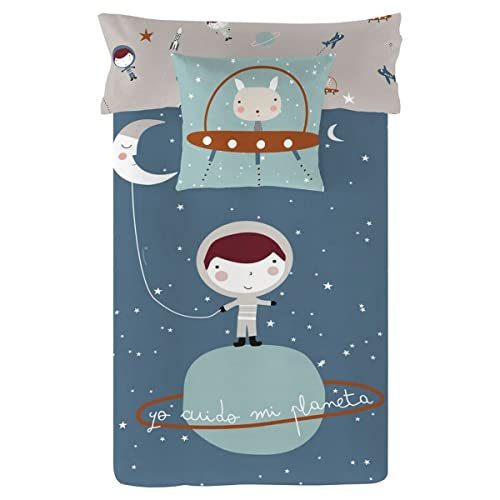 HACIENDO EL INDIO Funda n&oacute;rdica Reversible Planeta Cama 90