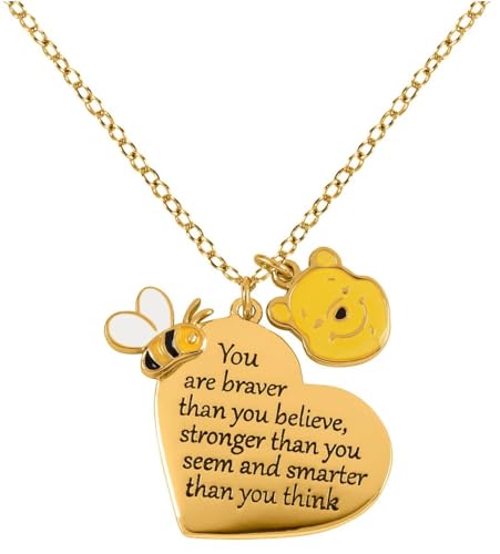 Winnie the Pooh You Are Braver Than You Believe Unisex Collar Dorado Lat&oacute;n