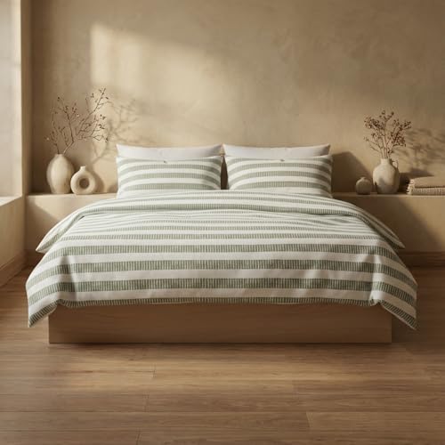 GAMUSI Juego Funda n&oacute;rdica Cama 105 100% algod&oacute;n - Funda Almohada 45x125 cm, Estampado l&iacute;neas...