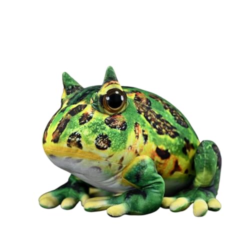 SMJWH Peluche Realista de : Anfibio de Peluche con Cuernos Suaves, decoraci&oacute;n, 34 cm
