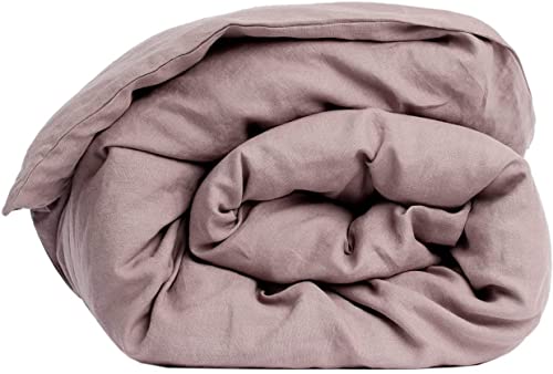 My Linen Home Funda N&oacute;rdica de Lino 100% Lavado a la Piedra Rosa Palo, Edred&oacute;n King Size 240x220cm...