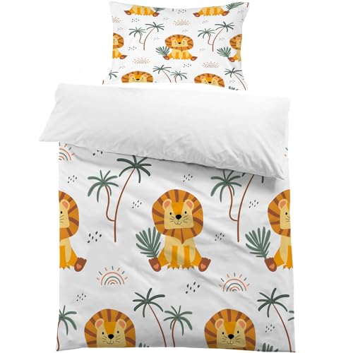 Funda n&oacute;rdica de 90 x 190 cm, dise&ntilde;o de le&oacute;n, con 1 funda de almohada de 65 x 65 cm, funda de...