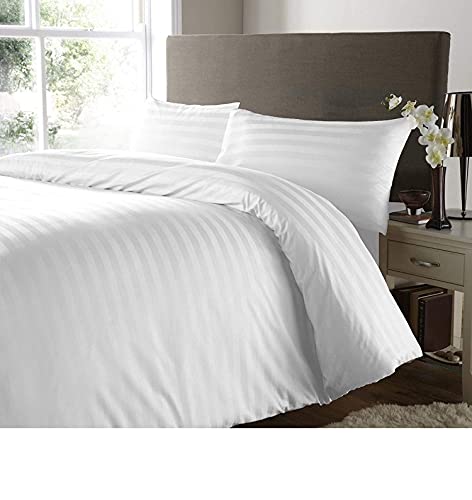 RAYYAN LINEN Juego de funda de edred&oacute;n de sat&eacute;n a rayas, 100 % algod&oacute;n egipcio de 400 hilos,...