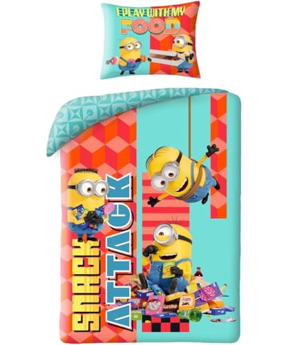 Halantex Juego de cama Minions de Gru, mi villano favorito Stuart Bob Kevin, funda nórdica de 140 x...