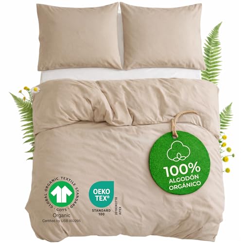 Dreamzie Funda Nordica Cama 150 Algodon Organico - Funda Nordica 200x200cm, Fundas de Almohada...