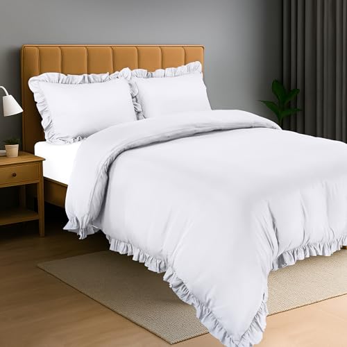 Utopia Bedding Funda Nordica Cama (Blanco, Cama 105-200x200cm + 2 x Fundas Almohada 50x75cm)