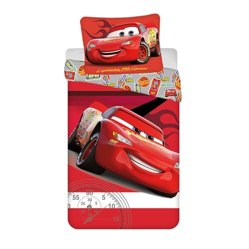 Disney Cars Legend - Funda de edred&oacute;n reversible 100% algod&oacute;n y funda de almohada de tama&ntilde;o...