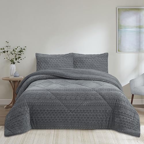 NH NOVOTEXTIL HOGAR Edred&oacute;n Invierno Sherpa Cama 180 (270x260) Extra Grueso 560gr/m2 Efecto...