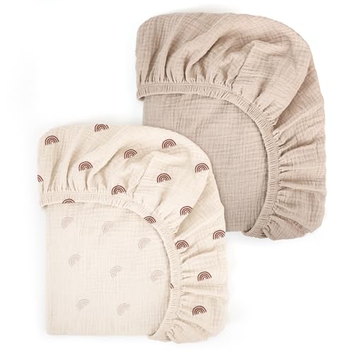 Peepeemax S&aacute;bana Bajera Ajustable para Cuna de Beb&eacute;, 2 Unidades, Protector de Colch&oacute;n para...