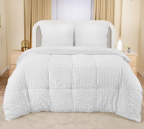 Utopia Bedding Seersucker Funda Nordica Cama 105 - Juego de Funda Nórdica de Microfibra Seersucker...
