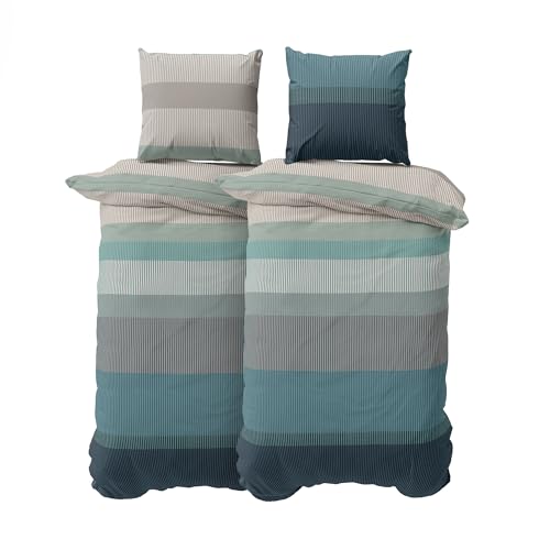 DILIOS Juego de ropa de cama premium de 135 x 200 cm, 4 piezas, funda n&oacute;rdica de 135 x 200 cm con 2...