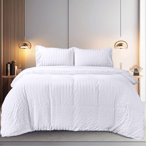 Utopia Bedding Seersucker Funda Nordica Cama 105 - Juego de Funda N&oacute;rdica de Microfibra Seersucker...