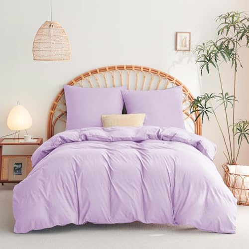 WAVVE Funda N&oacute;rdica 155x220 cm 1pc con Funda Almohada 80x80 cm 2pcs, P&uacute;rpura