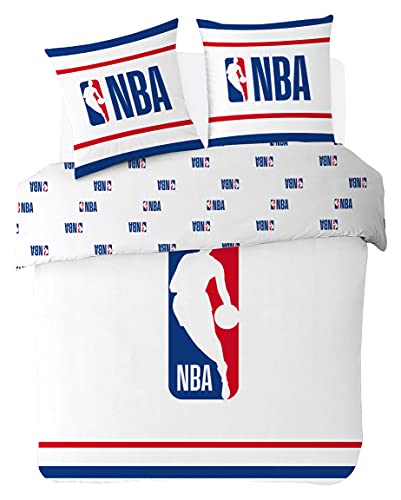 Sahinler - Funda nórdica NBA Logo 200 x 200 + 2 Fundas de Almohada de 63 x 63 cm - Juego de Cama...