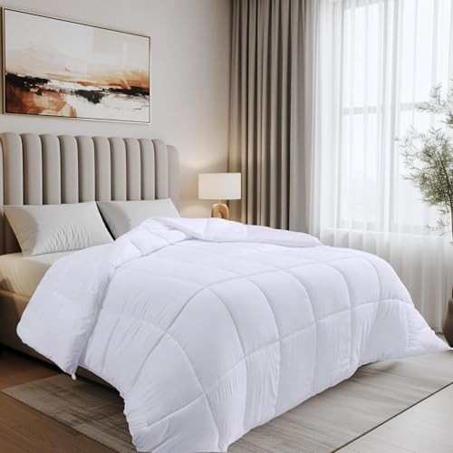 Utopia Bedding Edredón de Fibra 135 x 200 cm, Fibra Hueca siliconada, 940 gramo - (Blanco, Cama...