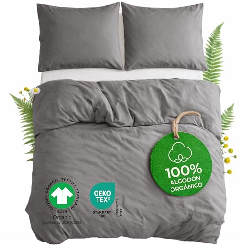 Dreamzie Funda Nordica Cama 135 Algodon Organico - Funda Nordica 155x220cm, Fundas de Almohada...