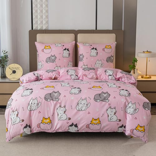 Cotton Market Juego de ropa de cama de 3 piezas, funda n&oacute;rdica de 160 x 200 cm con 2 fundas de...