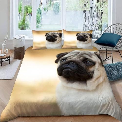 Funda Nordica Cama 90 Carlino Ropa de Cama 3D Perros 3 Piezas Suave Transpirable Microfibra Funda...