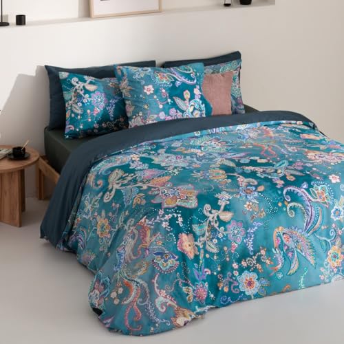 ETHERE MAISON Funda n&oacute;rdica Uhtred Cama 180 cm - 260x240 cm, algod&oacute;n 200 Hilos. Cierre con...