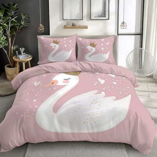 Juego de Cama Ni&ntilde;a Funda N&oacute;rdica La Encantadora Princesa Cisne 135 x 200 cm Microfibra Cepillada...