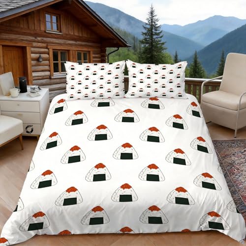 Funda Nordica Cama 90 Encantador Sushi 3D Fundas Nordicas Encantadora 3pcs Ropa de Cama Microfibra...