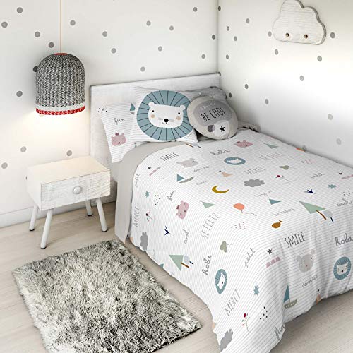 Haciendo el Indio S2802855 Funda N&oacute;rdica Be Happy, Tama&ntilde;o Cama de 90, 150 X 220 + 45 Cm