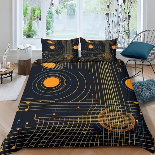 Cuerdas Guitarra Funda de N&oacute;rdica 160x200 Impresi&oacute;n 3D Arte 3 Piezas Juego de Cama Funda N&oacute;rdica...