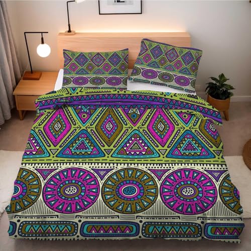 PNHCL - Funda n&oacute;rdica de 120 x 150 cm, estilo bohemio para 1 persona, con 1 funda de almohada de 65...