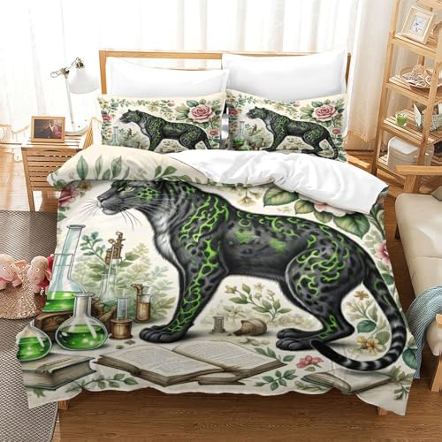 WXLWHR Funda N&oacute;rdica Pantera Negra Microfibra Juego De Funda De Edred&oacute;n con Motivo Pantera Negra...