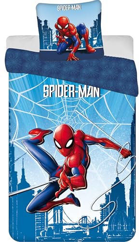 Spider-Man Juego de Cama Infantil 140x200 cm - Funda N&oacute;rdica y Funda de Almohada 70x90 cm - 100%...