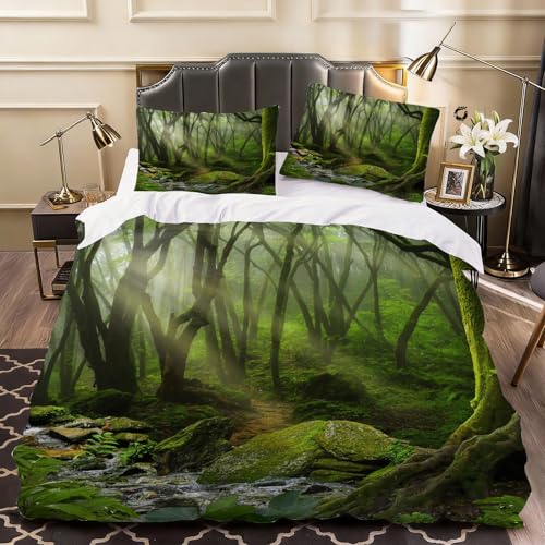 Funda Nordica Cama 90 Selva 3D Funda N&oacute;rdica Edredon 150x200 cm Escena del Bosque con 2 x Fundas de...