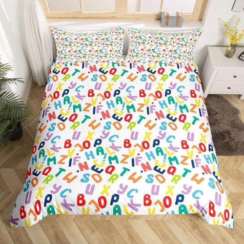 Funda Nordica Cama 105 Juvenil Letras Funda Edredon 200x200 Letras Inglesas Coloridas Fundas de...