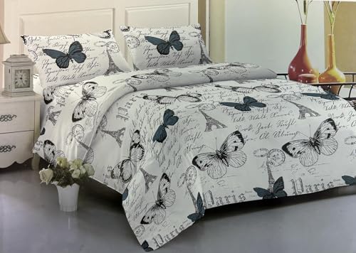 Juego de Funda N&oacute;rdica 4 Piezas, S&aacute;bana Bajera + 2 Fundas de Almohada + Funda Edred&oacute;n, Cama de...