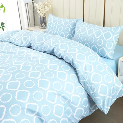 DECODEKO Juego Funda N&oacute;rdica 3 Piezas para Cama 90 - Funda Nordica 155x220cm, Bajera 90x200cm,...