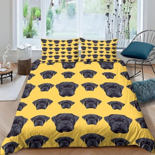 Funda Nordica Cama 80/90 Carlino 3D Ropa de Cama Microfibra Suave Tema de Mascotas Funda de edred&oacute;n...