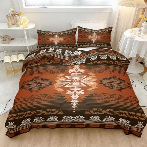 Juego de Cama 155 x 220 cm - Funda n&oacute;rdica con Patrones Tribales Ind&iacute;genas &ndash; Juegos de Fundas...
