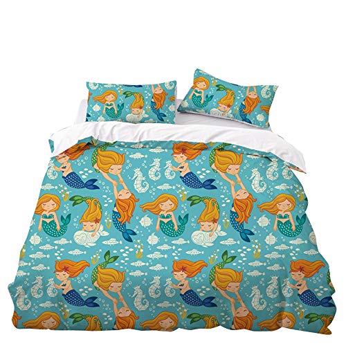 Fansu Juego de Ropa de Suave Cama, 3 Piezas Funda de Edred&oacute;n con Cremallera 3D Caricatura Dise&ntilde;o...