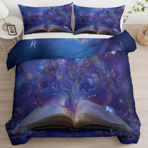 Juego de Funda N&oacute;rdica Fantas&iacute;a &Aacute;rbol De La Vida Estanter&iacute;a 3 Piezas 150 x 220 cm - Ropa de Cama...