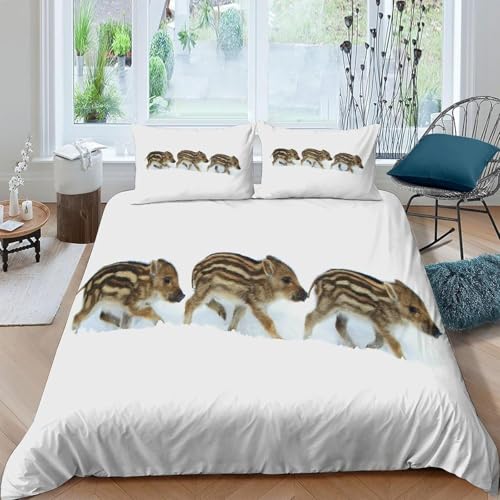 Funda Nordica Cama 90 Jabal&iacute; Fundas de Edredon 150x200 Estampado 3D Cerdito Funda N&oacute;rdica...