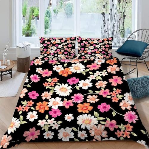 Funda Nordico Cama 135/150 Flores de Verano Funda de Edred&oacute;n Estilo Fresco y Sencillo Funda Nordica...