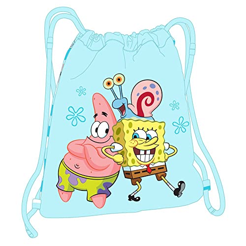 safta-612291855 Saco Plano Junior Bob Esponja Stay Positive 26X34X1Cm, Multicolor, 26x1x34 cm...