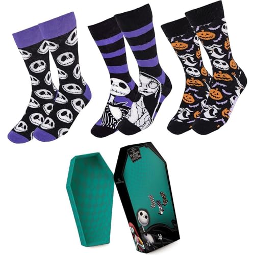 Pack de 3 Calcetines dise&ntilde;o Nightmare Before Christmas Talla 38-45 C&oacute;modos y Suaves - Pack...