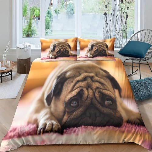 Funda Nordica Cama 90 Carlino Ropa de Cama 3D Animales Adorables 3 Piezas Suave Transpirable...